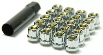 Muteki Lightweight Open Ended Wheel Tuner Lug Nuts Chrome Silver 12x1.50mm 20pcs • $61.10