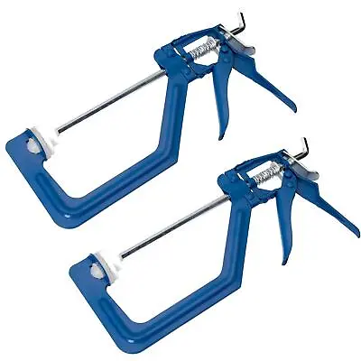 £14.19 • Buy BlueSpot 2pc Quick Grip Speed Clamp Carpenters Woodwork DIY Clamps 6  150mm