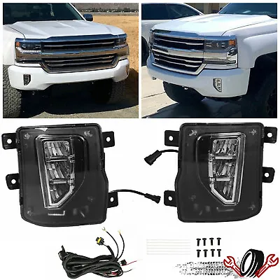 For 2016-2018 Chevy Silverado 1500 LED Fog Lights Driving Bumper Lamp Right+Left • $55