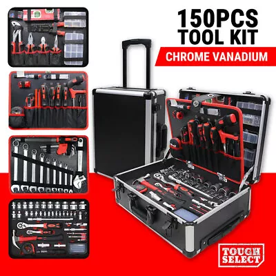 150PCS Tool Kit Trolley Set Case Mechanics Box Toolbox Portable Hand DIY Craft • $149.25