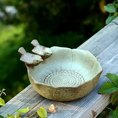 £22.81 • Buy Ceramic Birdbath Bird Feeder Bowl Decor For Bee Bird Bath Outdoor Garden Yard