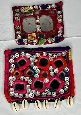 Set 2 Small Vintage India Banjara Kutchi Textile Hippie Boho Tribal Bellydance • $15