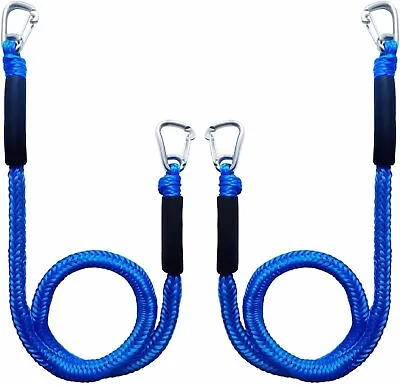 Bungee Boat Dock Line Mooring Rope With Two Stainless Steel Clips And Foam 2PCS • $28.99