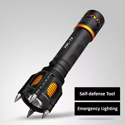 800 Lumen 5 Modes Rechargeable T6 LED Alarm Flashlight Torch TM25 Large Black • $26.99