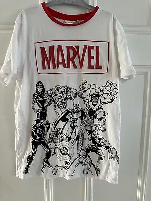 Marvel T-Shirt Age 9-10yrs White And Red Good Condition • £8