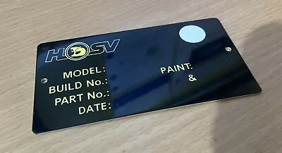 $85 • Buy Hsv Build Tag / Plate For Vx Vy Vy2 Clubsport Gts Maloo Senator Commodore Ss