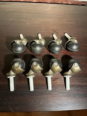 $14.24 • Buy 2  Ball Caster Wheels, Casters Set Of 8 Brass Vintage Antique Casters