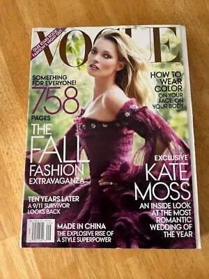 Vogue Magazine Sept 2011 Kate Moss Fall Fashion Issue • $20