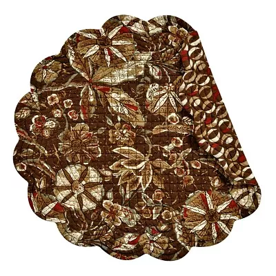 C & F  Sedona Round Quilted Placemat  (Brown / Tan / Cream) ~~FREE SHIPPING~~  • $10.95