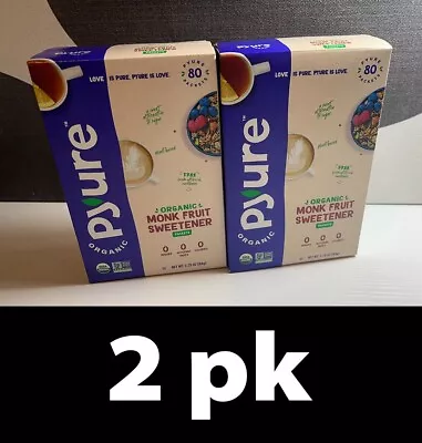 2pk Pyure Organic Monk Fruit Sweetener 80 Packets Each BB 6/24 D15 NEW OTHER • $14.95