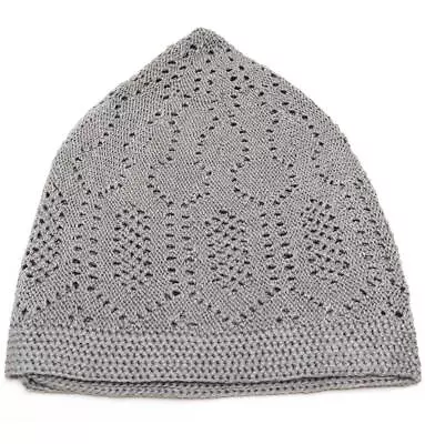 Modefa Turkish Islamic Men's Kufi Cap | Knit Prayer Hat Skull Cap Takke - Gray • $6.98