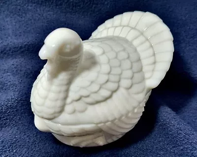 Vintage 1950s Imperial Glass Turkey. Milk White Glass Covered Dish  • $32.99