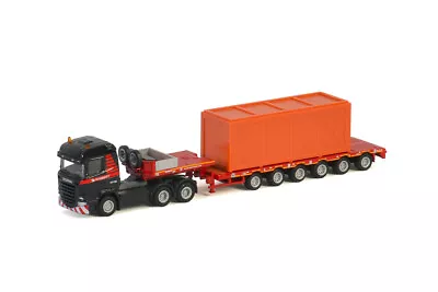 WSI 900035 Mammoet SCANIA HIGHLINE 6x4 SEMI LOWLOADER 6 AXLE + WOODEN BOX 1:87 • $29.03