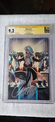 Black Cat #1 Virgin CGC SS 9.2 White Pages J Scott Campbell Variant  1:500 • $1