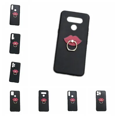 For Various Phones 3D Lips Finger Ring Stand Holder Soft TPU Phone Skin Cover • $8.93