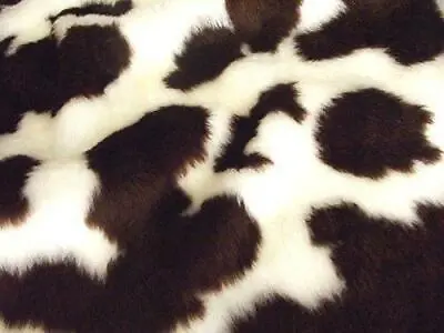 Animal Fun Faux Fur Fabric Material - BROWN COW • £1.99