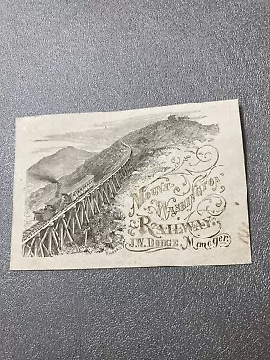 19th C Mount Washington NH Cog Railway Card Published By Kilburn • $124.99