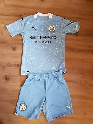 MANCHESTER CITY 2020 2021 HOME SHIRT Kit FOOTBALL SOCCER JERSEY PUMA MENS SIZE S • £29.99