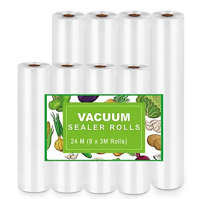 £23.18 • Buy 24m Vacuum VAC Sealer Rolls 20/28cm Textured Bags Food Saver Storage Sous Vide