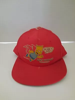 Vintage 1990 Bart Simpson Devil Dude Red Painter Hat Ball Cap Good Condition  • $9.34