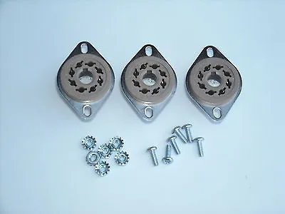 BELTON 8 PIN OCTAL Micalex Tube Sockets For 6V6 6L6 Set Of 3 W/ Mounting Bolts • $10.50