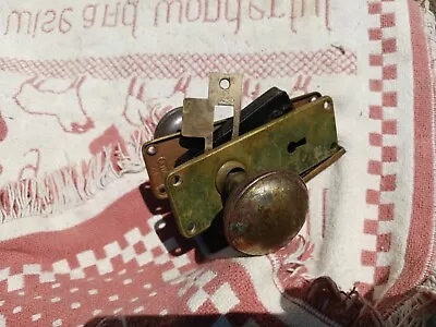 Vintage Brass Doorknob Hardware Set Door No Key • $6