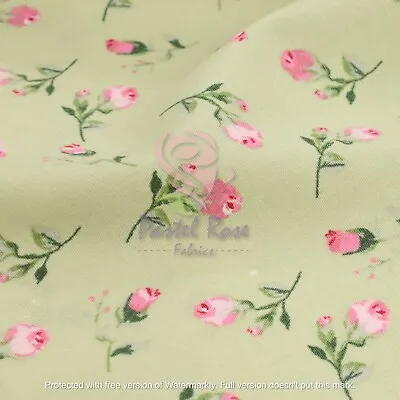Pretty Rose Buds Printed 100% Cotton Fabric - Shabby Chic Vintage Sewing Craft • £7.80
