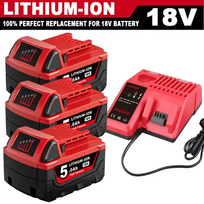 For Milwaukee For M18 18V 12AH 9AH Extended Lithium 48-11-1890 Battery / Charger • $21.92