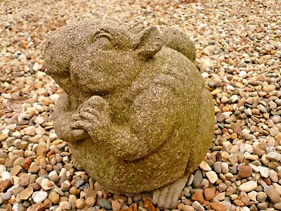 Weathered Worn Hefty Squirrel W/nut Vintage Cement/concrete Garden Statue • $99.99
