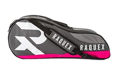 Tennis Racket Bag Pink/Grey For Squash Badminton Racquets W Shoe Storage Raquex • £41.99