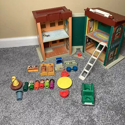 Vintage Fisher Price Little People Sesame Street House Playset 938 *SEE PHOTOS* • $59.99