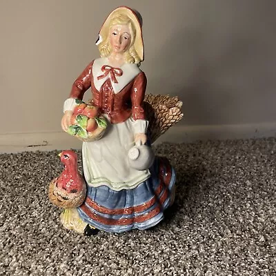 Fitz & Floyd Classics Harvest Heritage Thanksgiving Pilgrim Candlestick 11  • $50