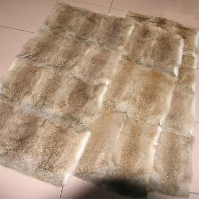 100% Real Rabbit Fur Blanket & Real Fur Carpet Rug Throw Leather Natural 4 Color • $33.24