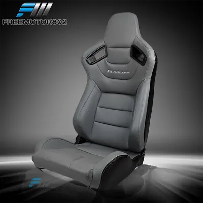 Adjust Universal Racing Seat Grey Right PU & Carbon Leather Back & Dual Slider • $209.85