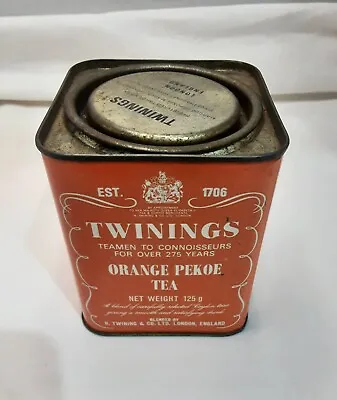 Vintage Twinings Orange Pekoe Tea Tin Made In England • $11