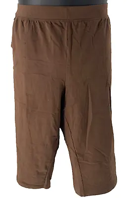 Denim & Co. Active French Terry Cargo Capri Pants Brown • $15.99