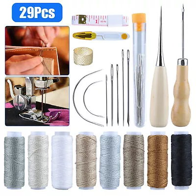 29X Upholstery Sail Carpet Leather Canvas Repair Curved Hand Sewing Needles Kit • $8.99