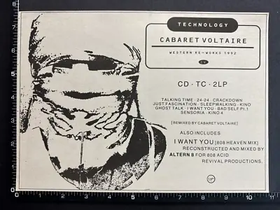 CABARET VOLTAIRE - TECHNOLOGY 11X7  Press Advert Mini Poster M32 • $6.20