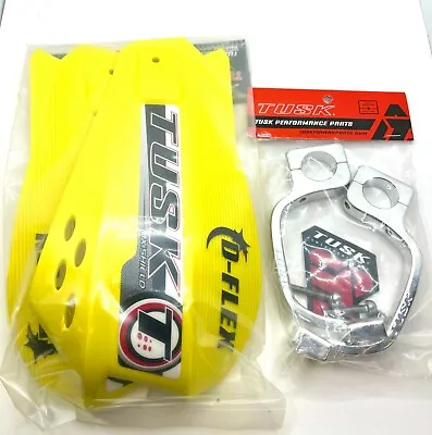 Motocross MX Handguards Tusk MX D-Flex Yellow Hand Guards Gaurds Dirt Bike • $31.88