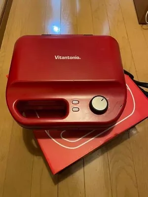 Vitantonio VWH-50-R Waffle & Hot Sandwich Baker 2-Pot Red AC 100V Japan Used • $84.30