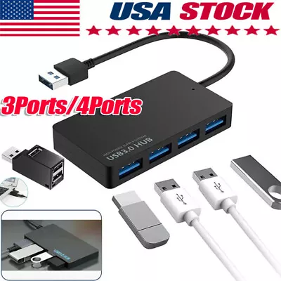 USB 3.0 4 Port Hub Splitter For PC Mac MacBook Notebook Laptop Desktop Portable • $5.99