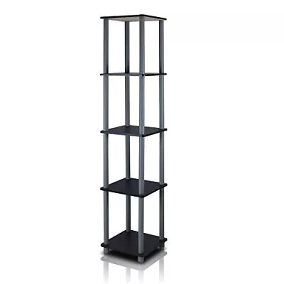 Tall Bookcase Shelf 5 Tier Narrow Display Unit Bookshelf Storage Furniture Unit • £36.58