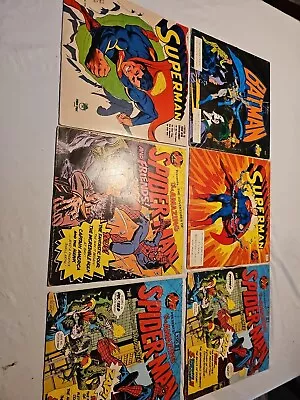 Vintage Lot Of 6 Vinyl Batman Superman Spiderman • $15