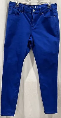ELLE Women's Denim Jeans Size 8 Royal Blue Mid Rise 5-Pocket Tapered • $12.99