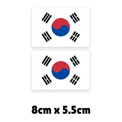2pcs South Korea Korean Flag Laptop Car Bicycle Luggage Sticker Decal • $4.99
