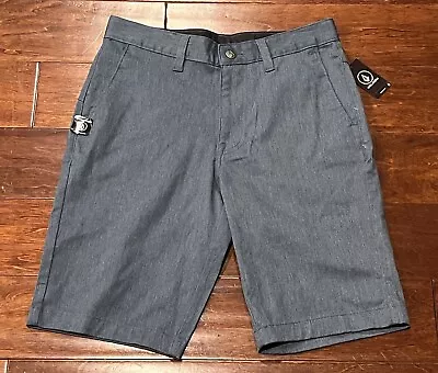 Volcom Vmonty Blue 4 Pocket Mens 28 Zip Button Casual Stretch Chino Shorts NWT • $20.24