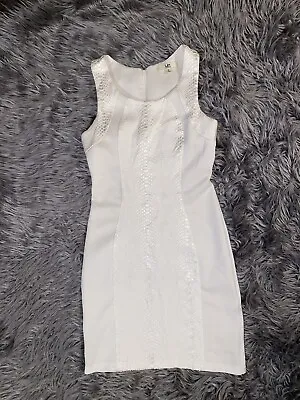 White A-line Crocodile Print Dress Small • $10