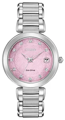 Citizen Eco-Drive Women's Diamond Accent Pink Dial 33mm Watch EO1110-53Y • $0.99