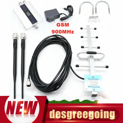 GSM 900MHZ Mobile Phone Signal Amplifier Repeater Network Booster +Yagi Antenna • $40.85