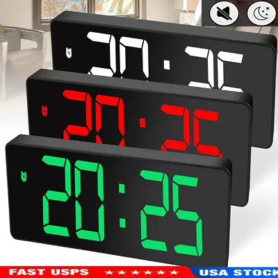 Digital LED Alarm Clock Snooze Display Temperature Time Desk QFB Large Mirror XD • $5.96